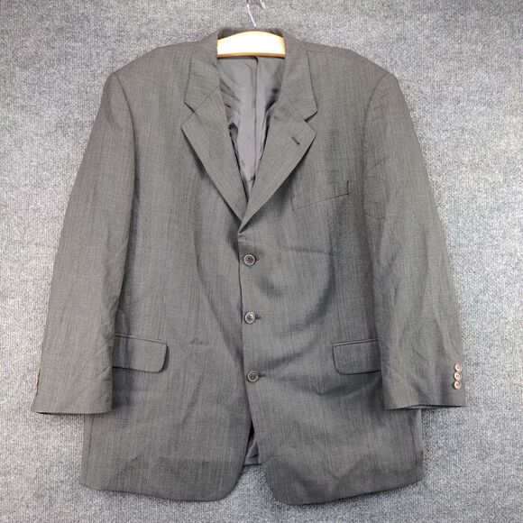 Ermenegildo Zegna Wool Blazer Jacket Mens Size 48 Gray 3 Button Pockets - Picture 2 of 14